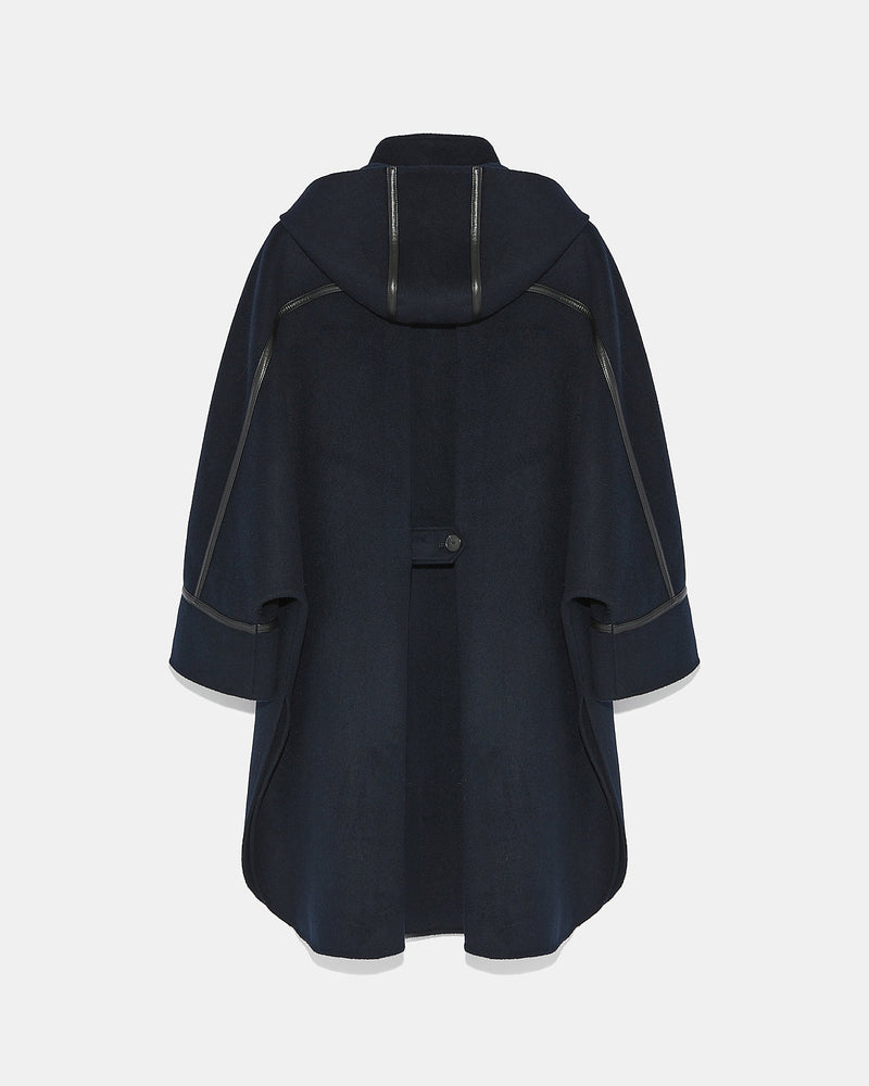 Cape à capuche en cachemire mélangé double-face-Yves Salomon - Soldes d'hiver - Winter Sale