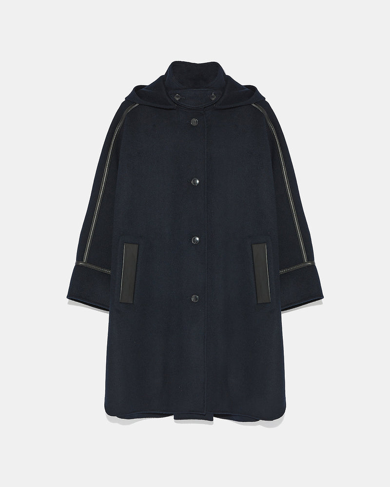 Cape à capuche en cachemire mélangé double-face-Yves Salomon - Soldes d'hiver - Winter Sale
