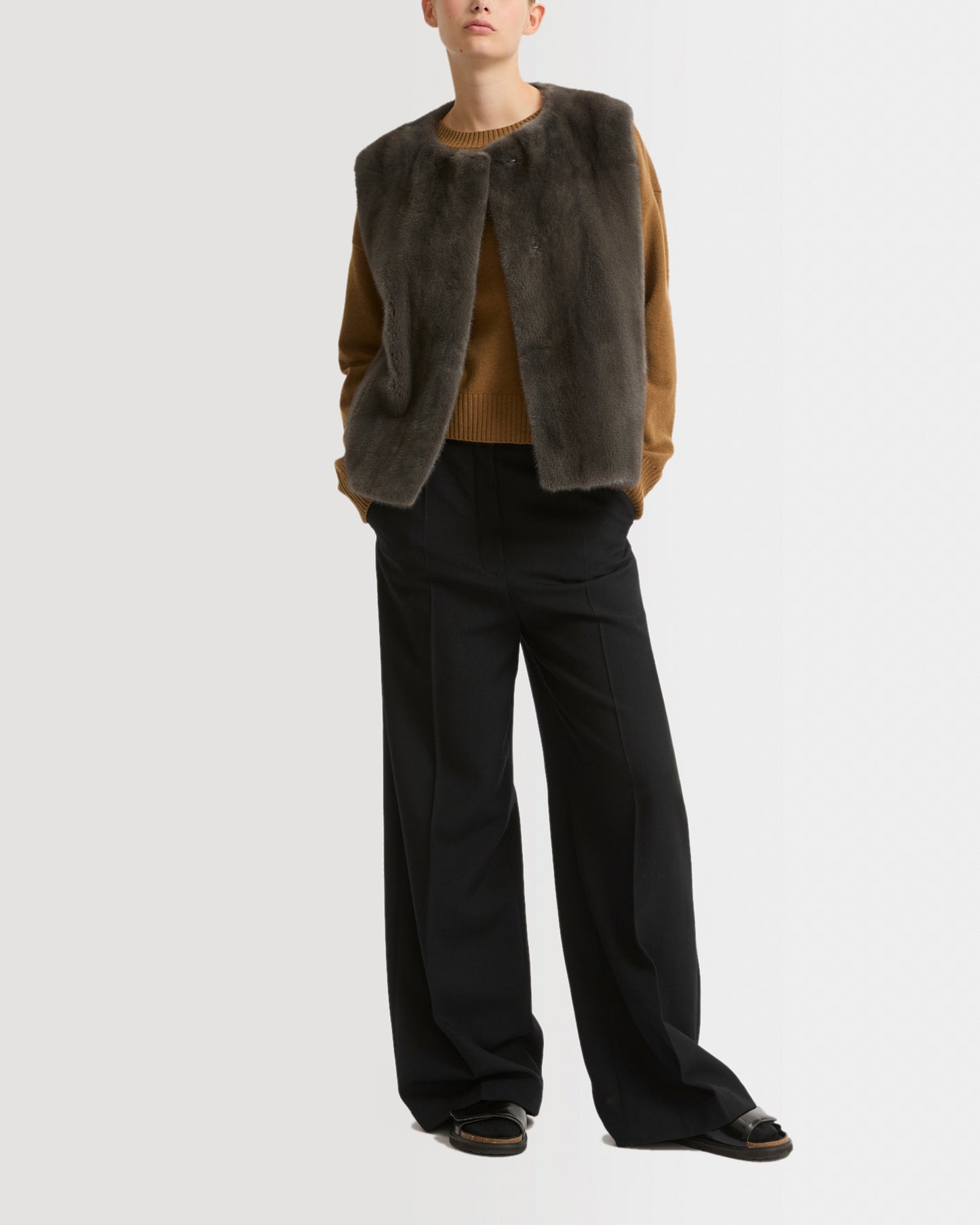 Gilet en fourrure de vison long poil