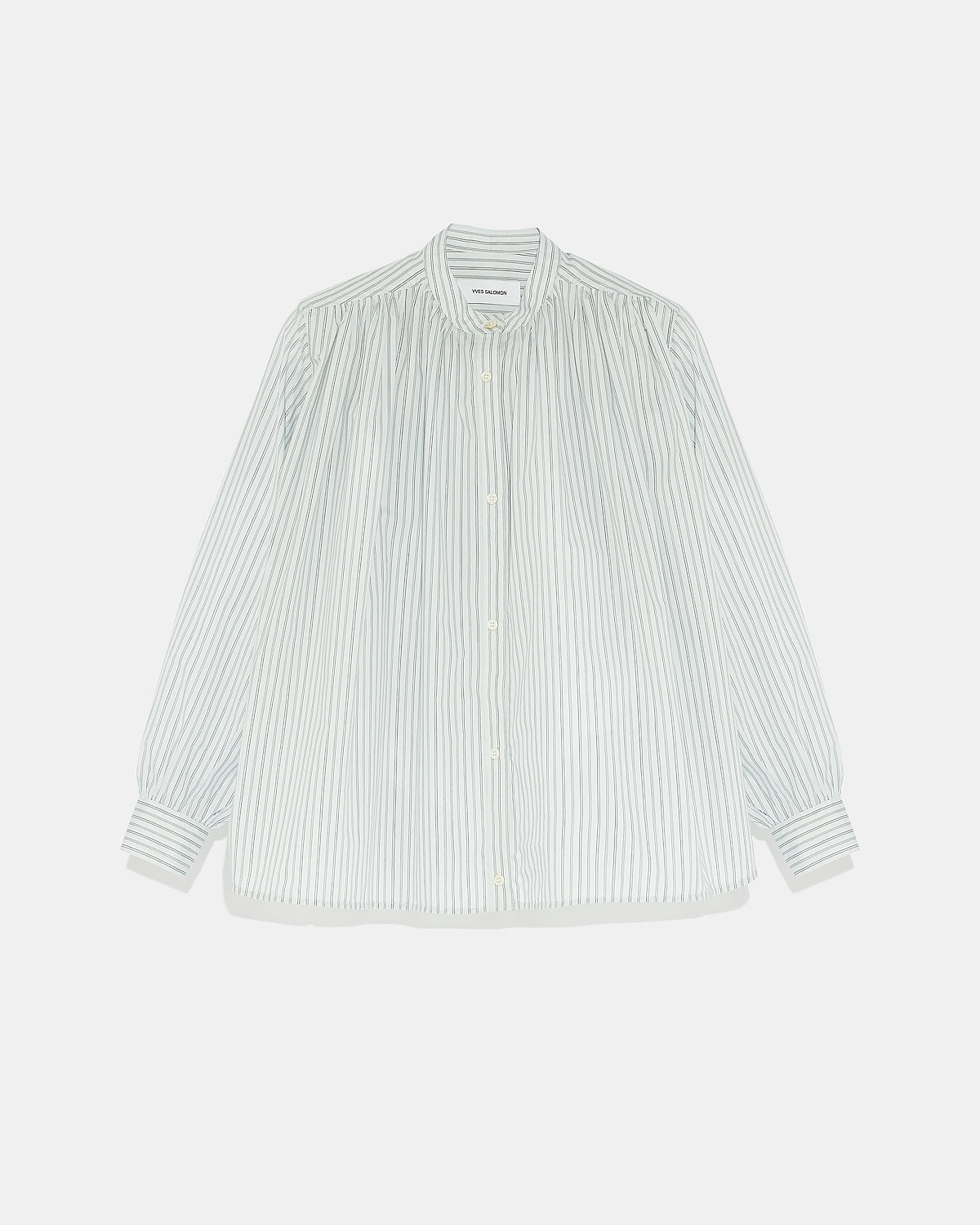 Chemise plissée en coton mélangé-Yves Salomon - Soldes d'hiver - Winter Sale