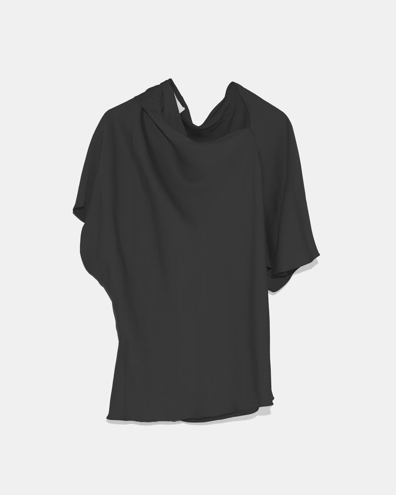 Top asymétrique en tissu satin mat-Yves Salomon - Soldes d'hiver - Winter Sale