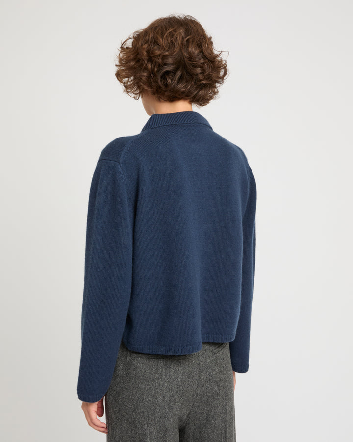 Pull à col V en laine et cachemire