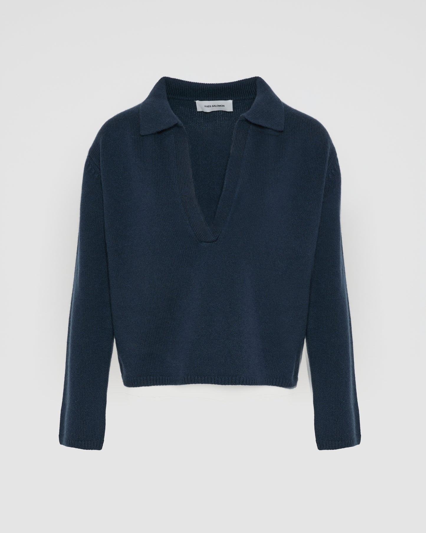 Pull à col V en laine et cachemire