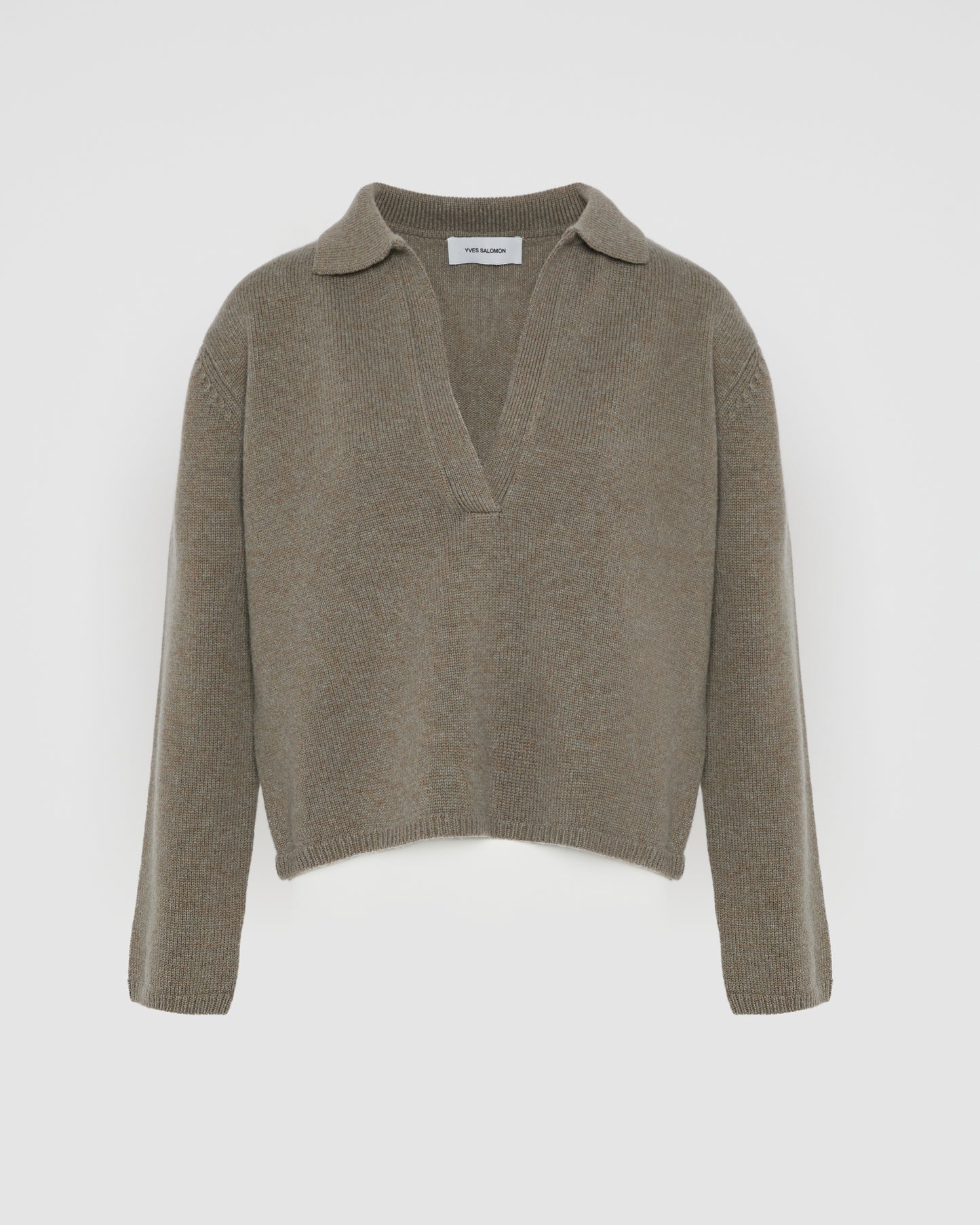 Pull à col V en laine et cachemire