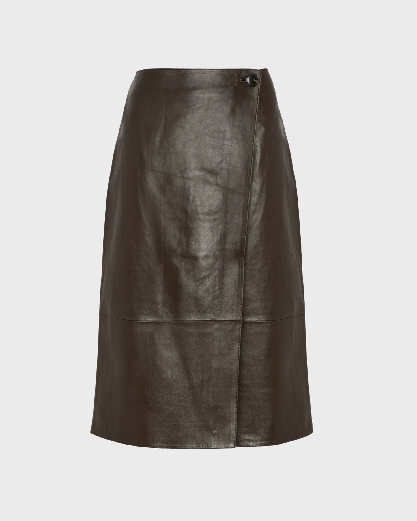 Lamb leather panel skirt