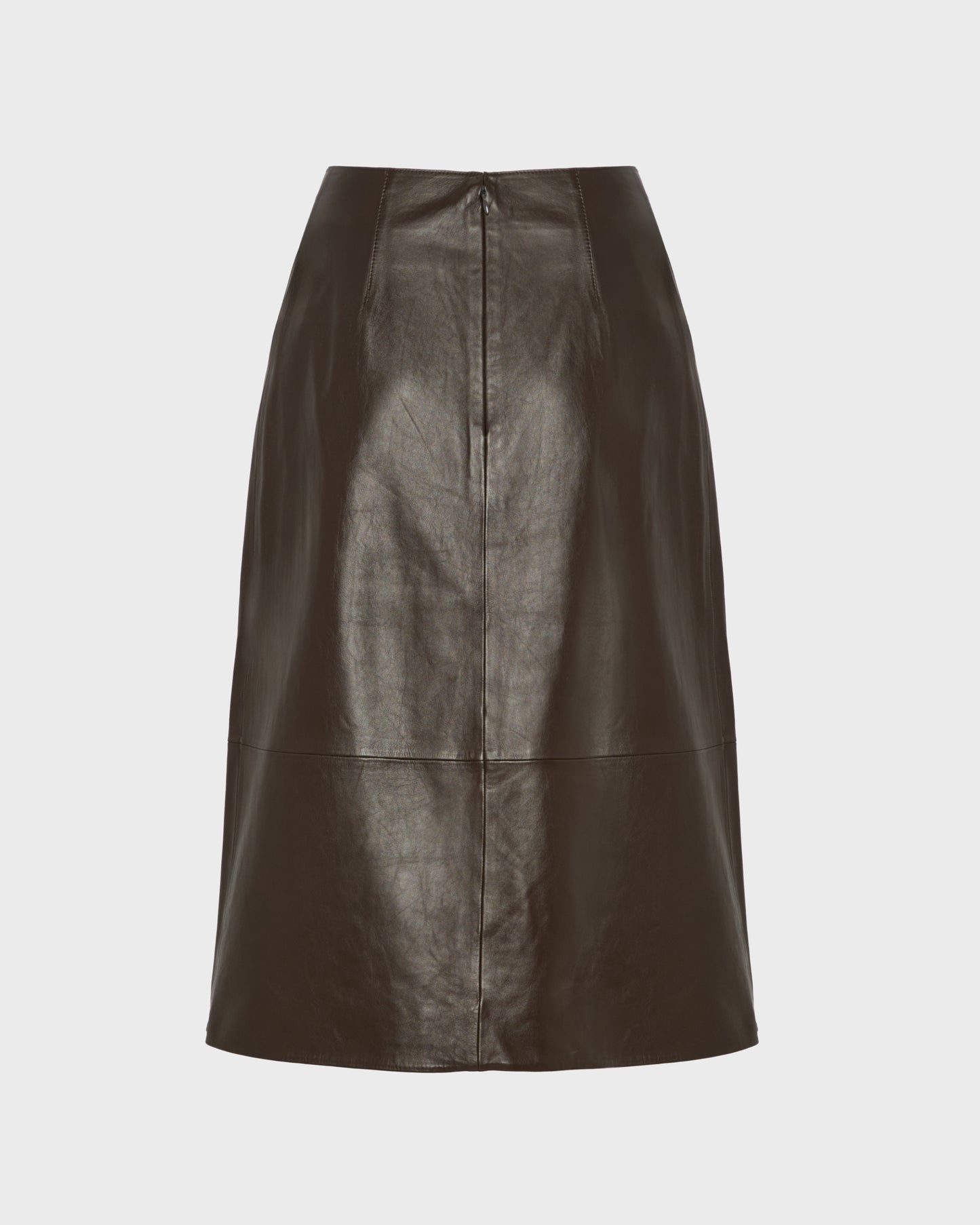 Lamb leather panel skirt