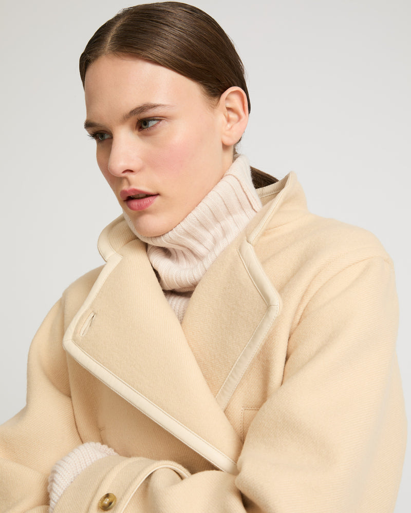 Manteau caban long en lainage-Yves Salomon - Soldes d'hiver - Winter Sale