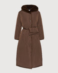 Manteau doudoune long en tissu technique et fourrure de vison