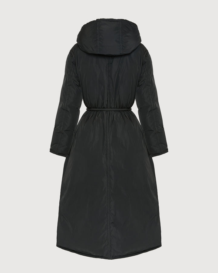 Black Friday - Yves Salomon - Manteau doudoune longue en tissu technique et fourrure de vison - noir
