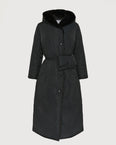 Manteau doudoune long en tissu technique et fourrure de vison