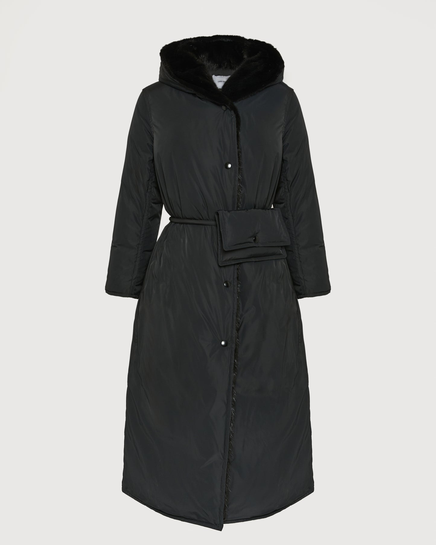 Manteau doudoune longue en tissu technique et fourrure de vison -Yves Salomon