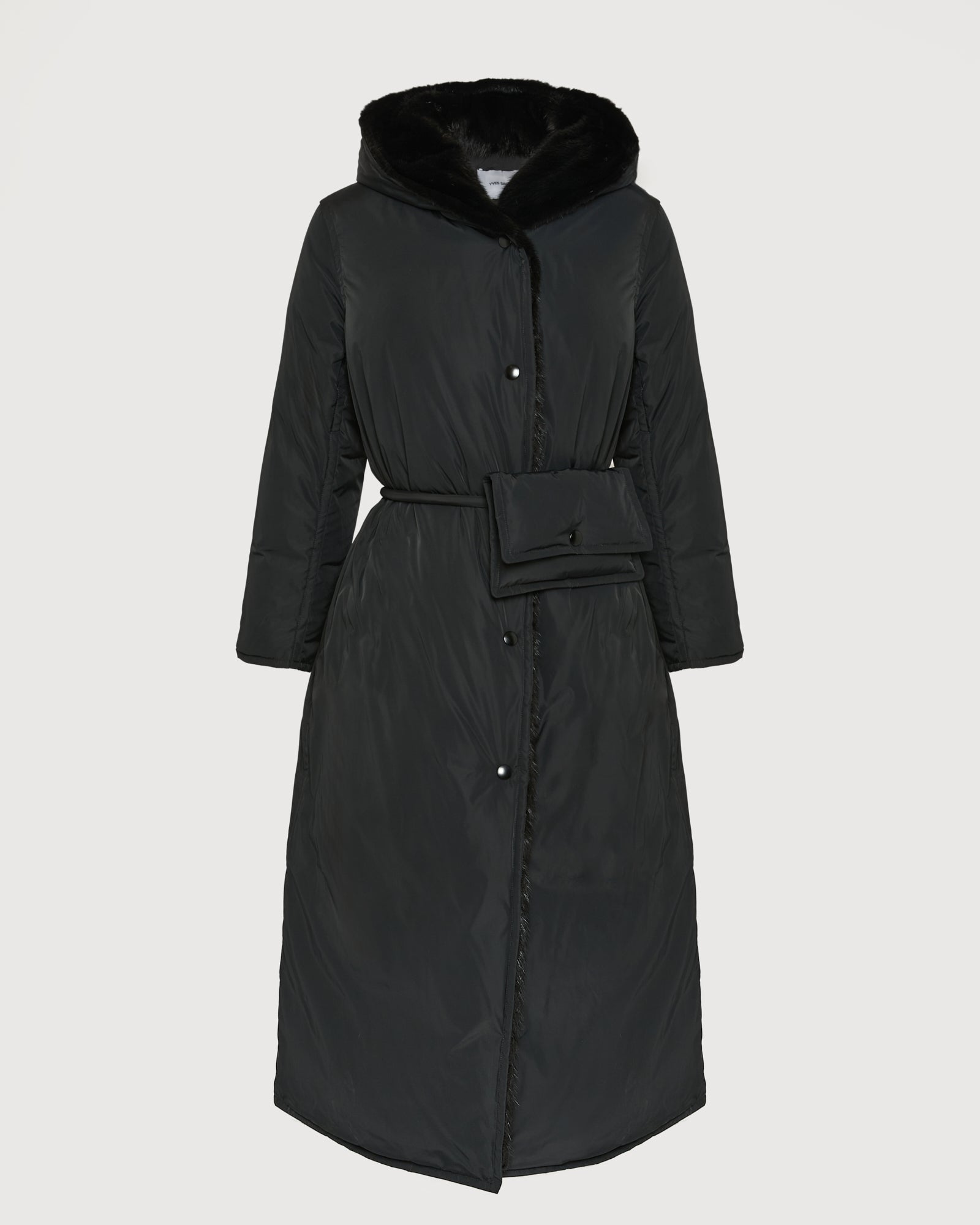 Manteau doudoune longue en tissu technique et fourrure de vison -Yves Salomon