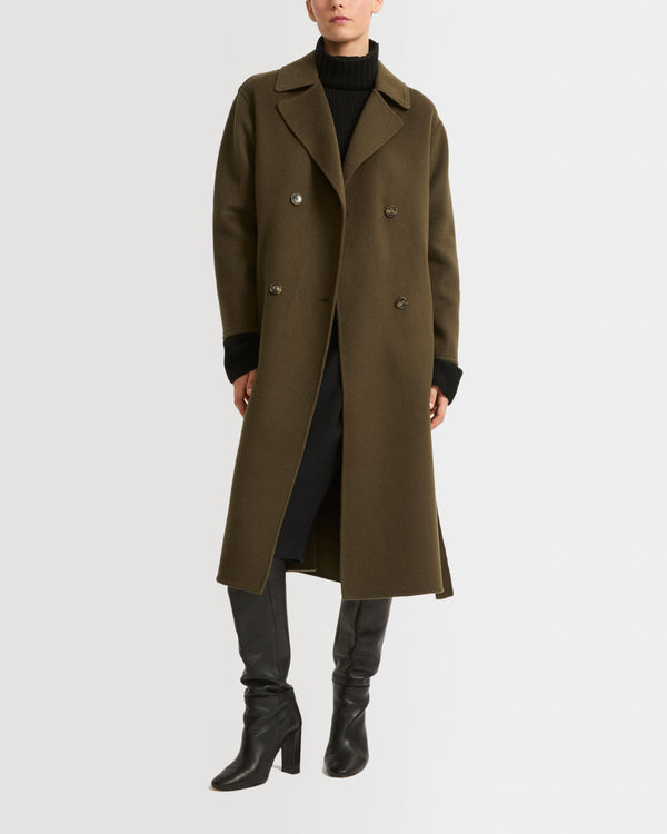 Trench long en lainage cachemire