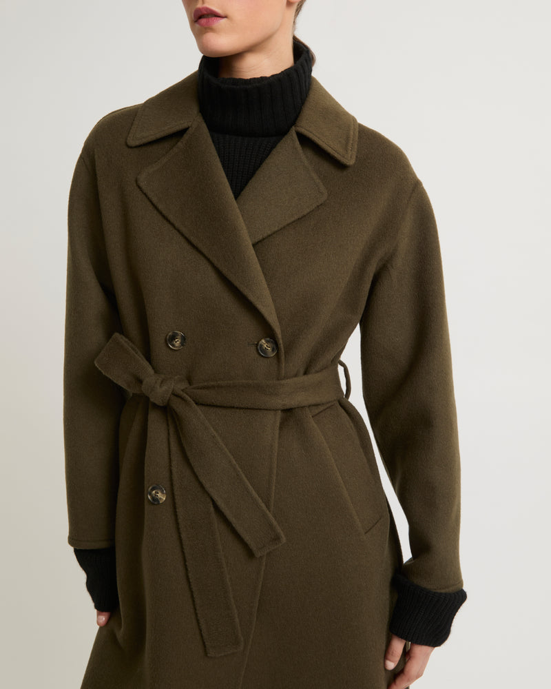 Trench long en lainage cachemire