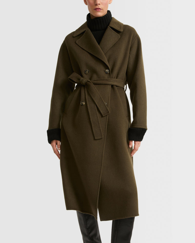 Trench long en lainage cachemire