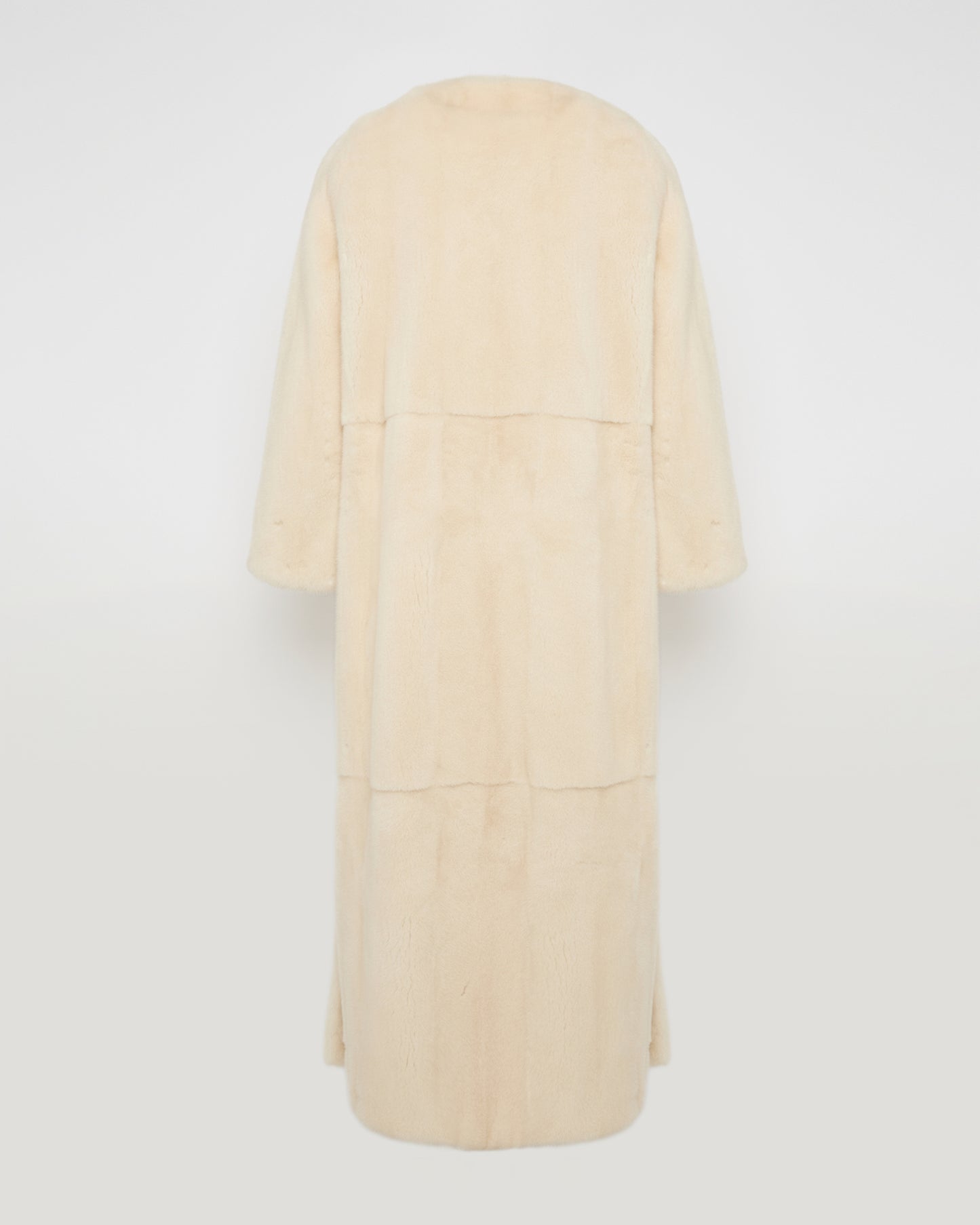 Maxi manteau ceinturé en fourrure de vison long poil