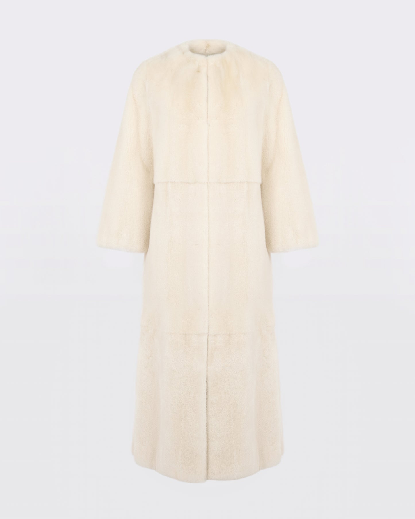 Manteau long ceinturé en fourrure de vison long poil - Yves Salomon - Nouvelle collection Automne Hiver