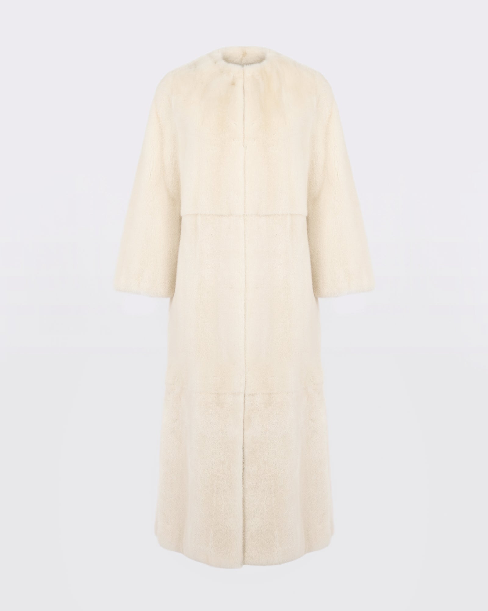 Manteau long ceinturé en fourrure de vison long poil - Yves Salomon - Nouvelle collection Automne Hiver