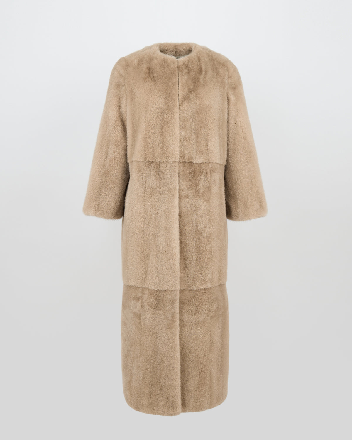 Manteau long ceinturé en fourrure de vison long poil - Yves Salomon - Nouvelle collection Automne Hiver