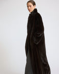Manteau long en fourrure de vison long poil