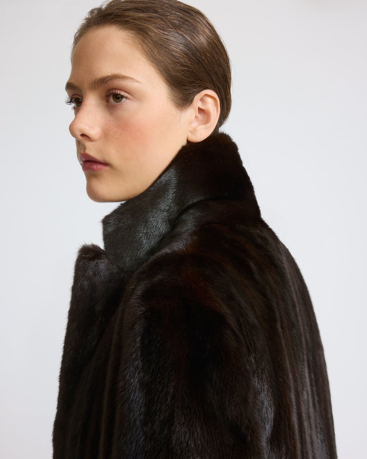 Manteau long en fourrure de vison long poil - Yves Salomon - Nouvelle collection Automne Hiver