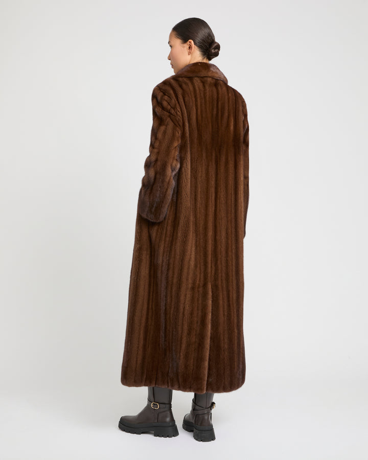Manteau long en vison long poil -Yves Salomon