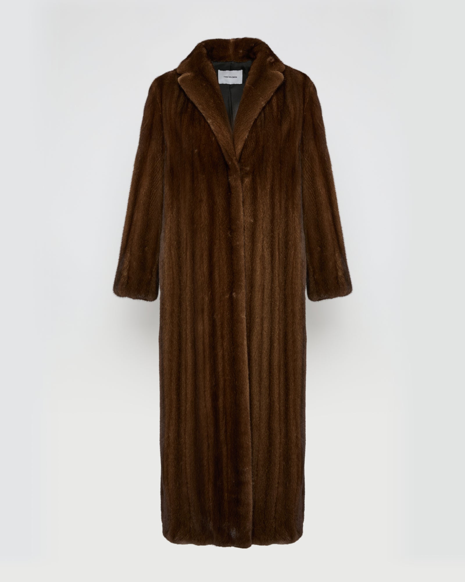 Abrigo largo de piel de visón de pelo largo – Yves Salomon