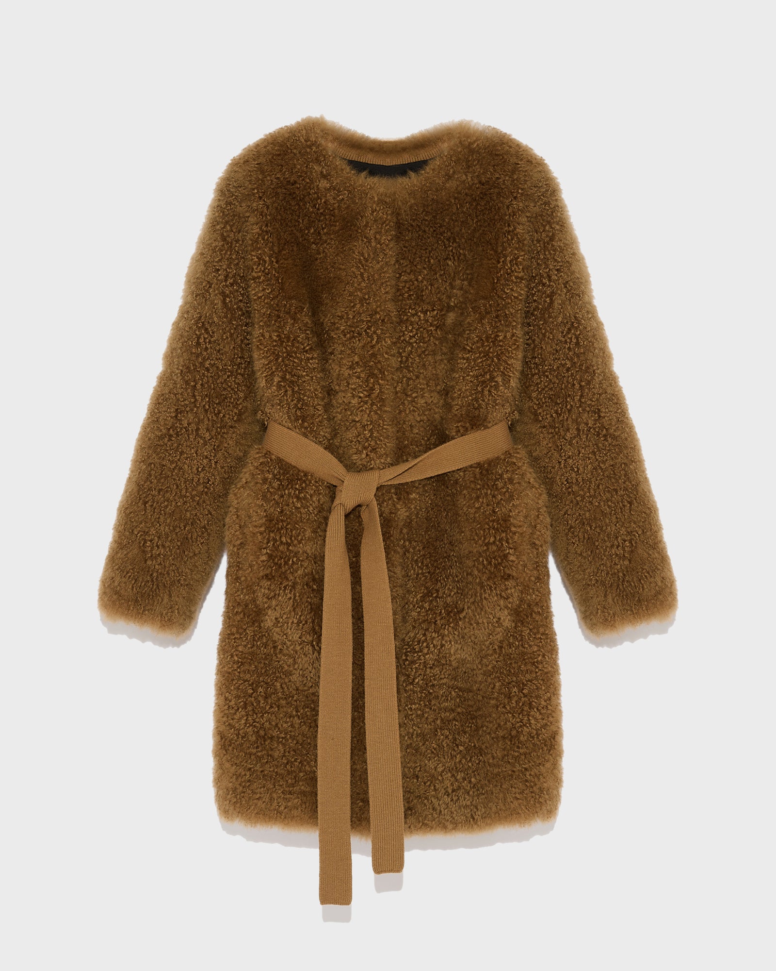 Soldes d'hiver  - Yves Salomon -Manteau en maille mérinos et agneau