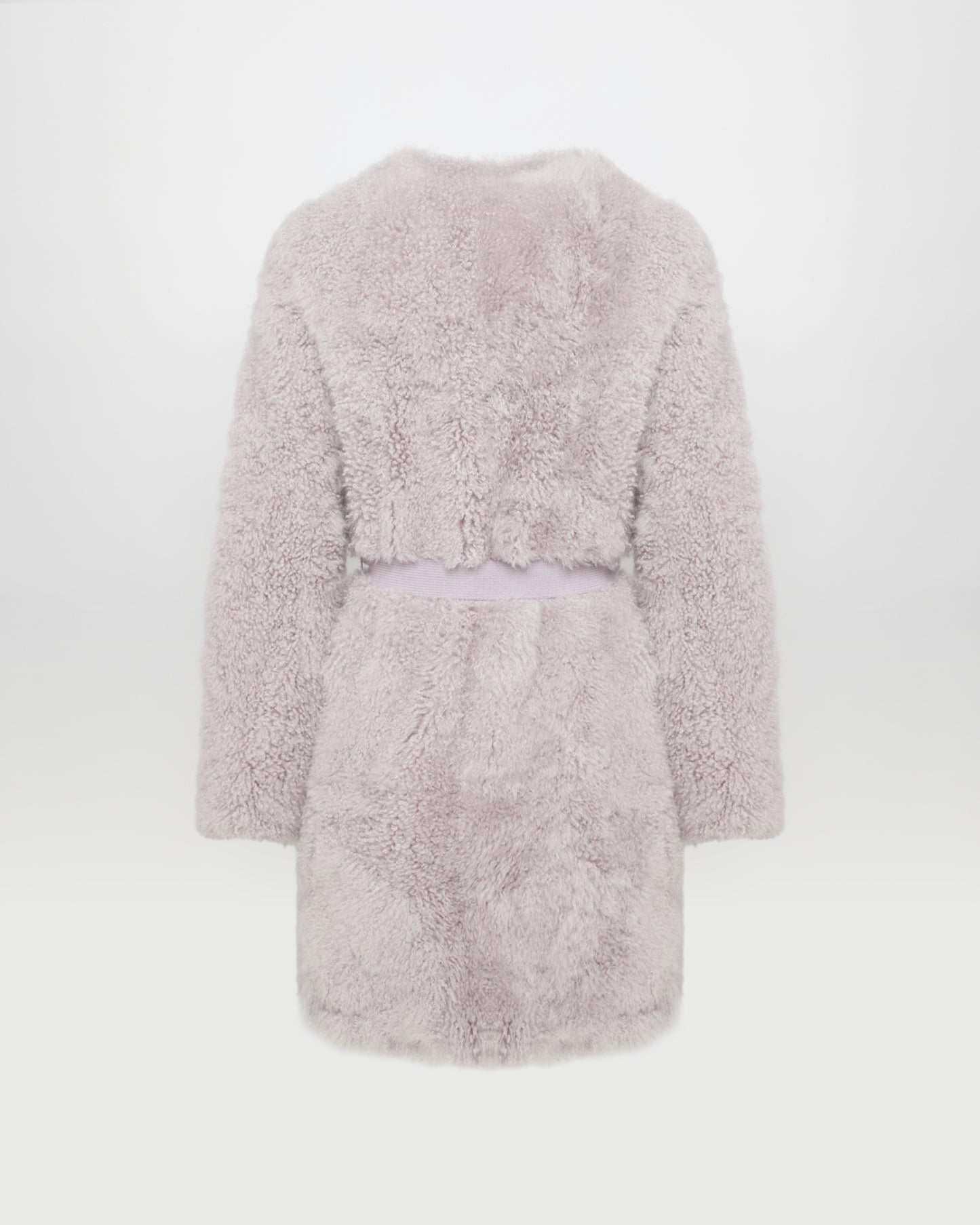 Coat in merino knit and lambskin