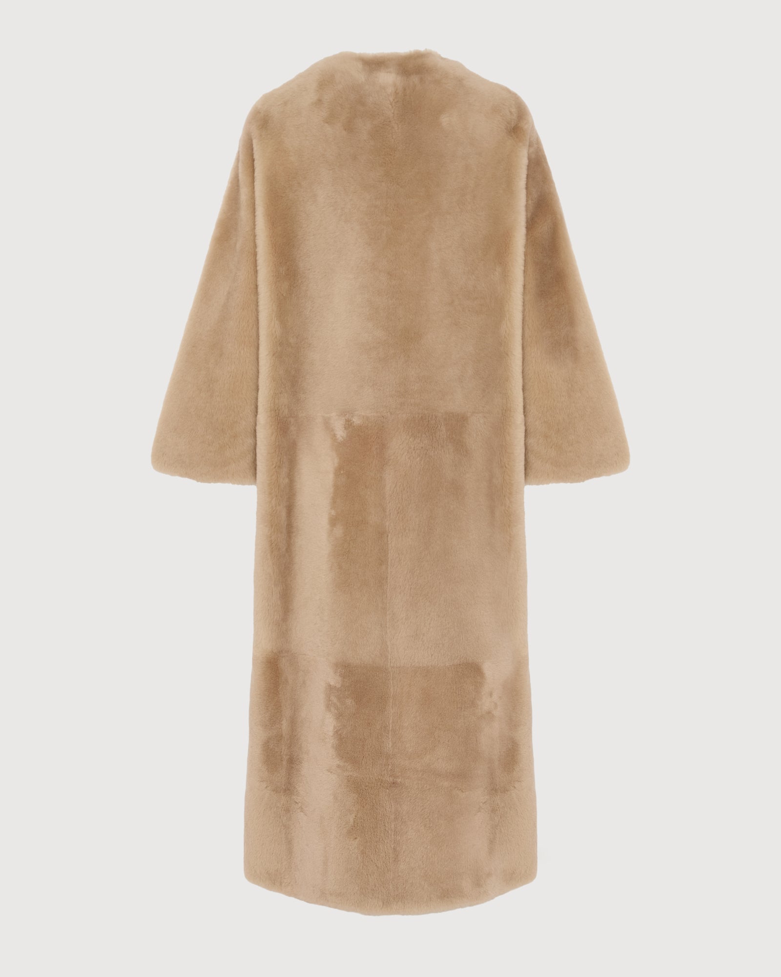 Manteau extra long en peau lainée d'agneau -Yves Salomon