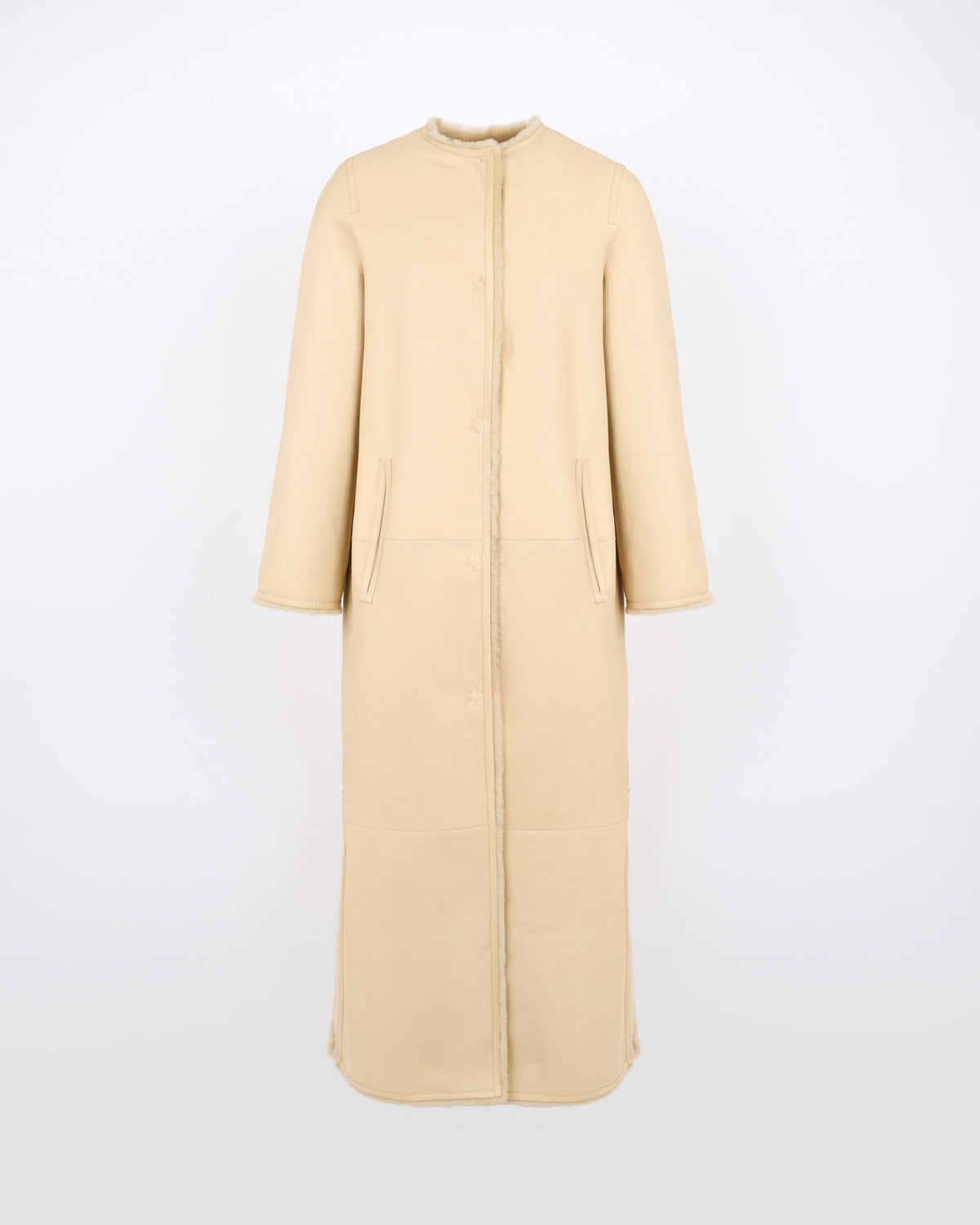 Manteau extra long en peau lainée d'agneau - Yves Salomon - Nouvelle collection Automne Hiver