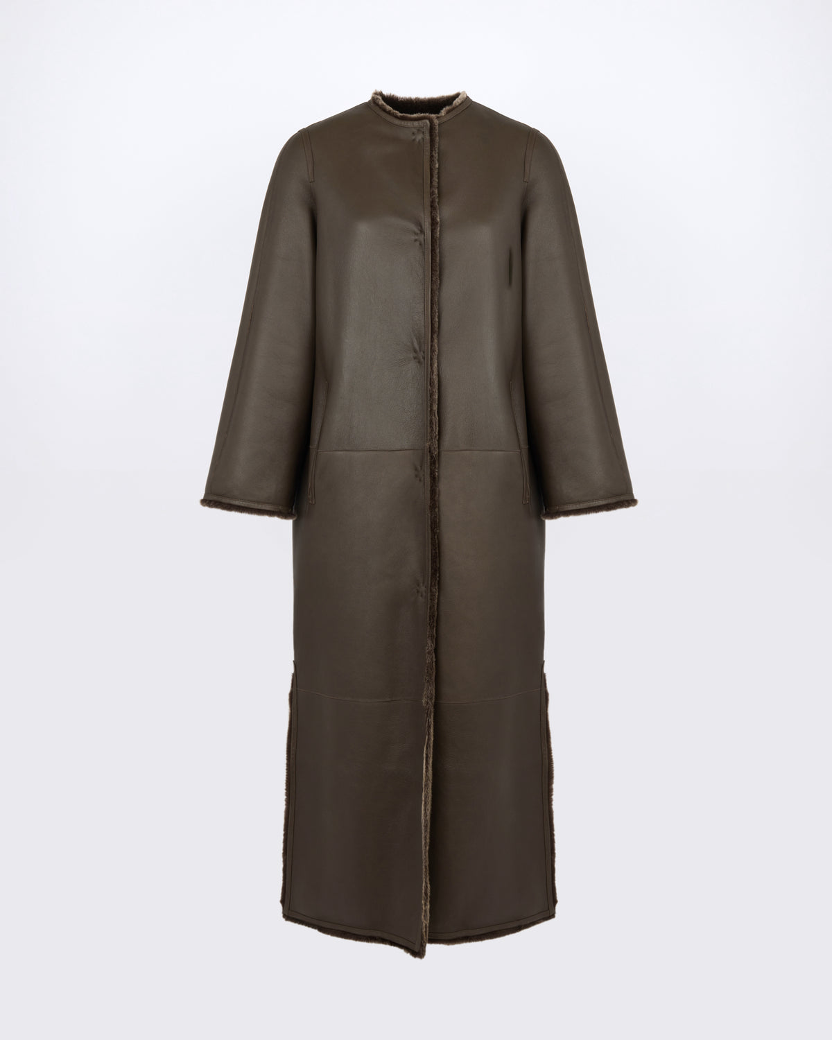 Manteau extra long en peau lainée d'agneau - Yves Salomon - Nouvelle collection Automne Hiver