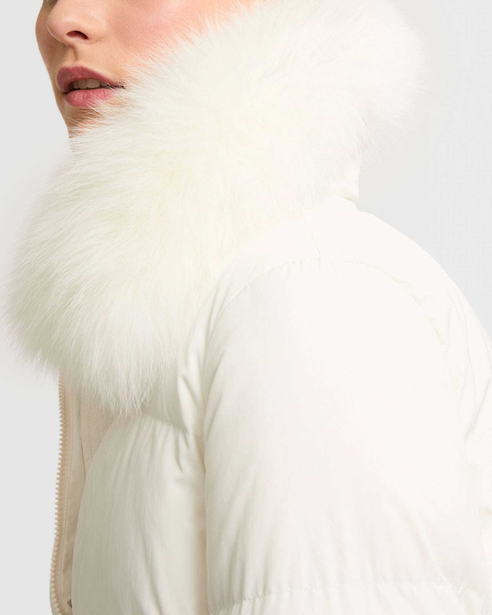 Ivory A-line down jacket