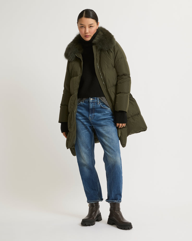 極美品】YEVS SALOMON 最高級 ブルーフォックス ロングコート 40 極美品】YEVS SALOMON 最高級 ブルーフォックス ロングコート 40