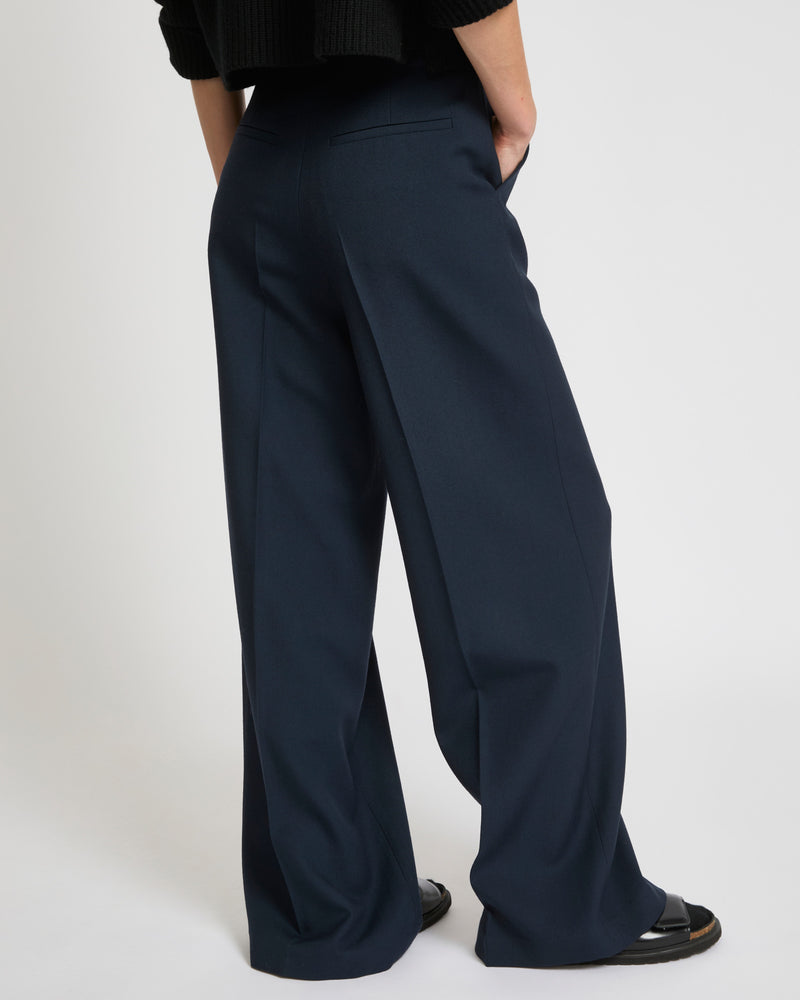 Pantalon droit en gabardine de laine-Yves Salomon - Soldes d'hiver - Winter Sale