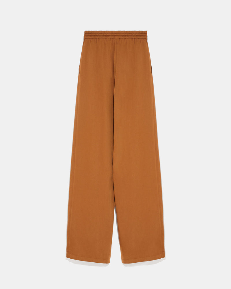 Pantalon palazzo en tissu satin mat