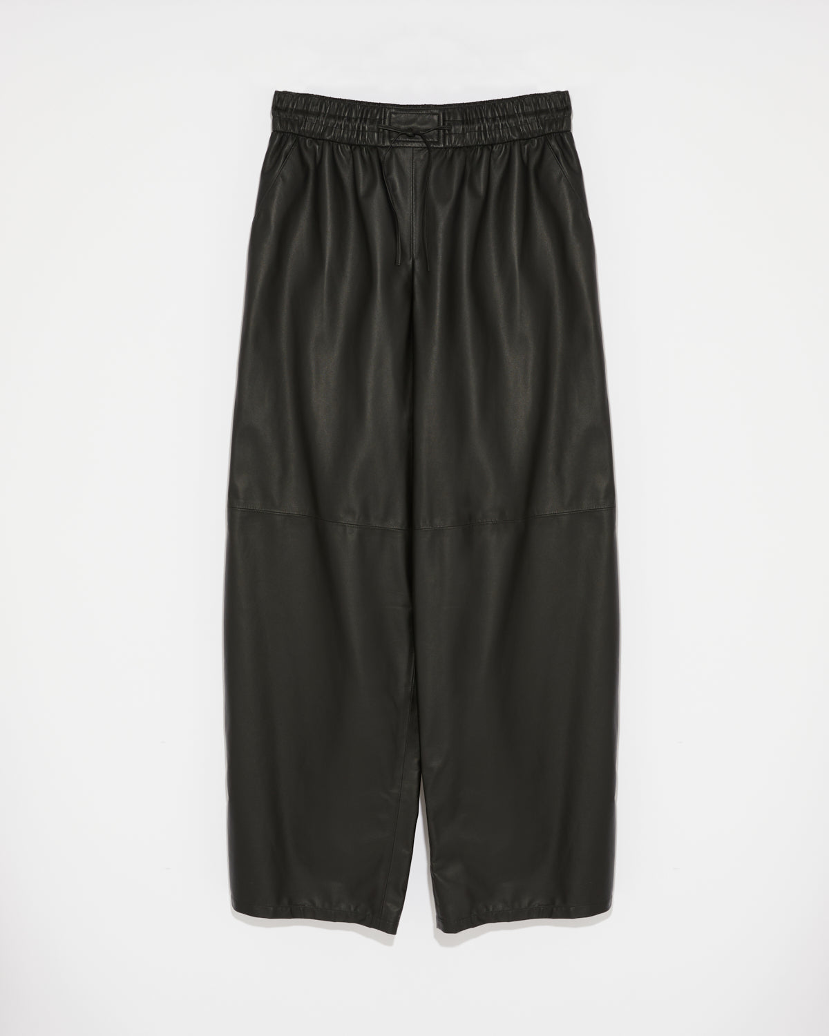 Wide-leg trousers in thin lambskin leather - Black - Yves Salomon