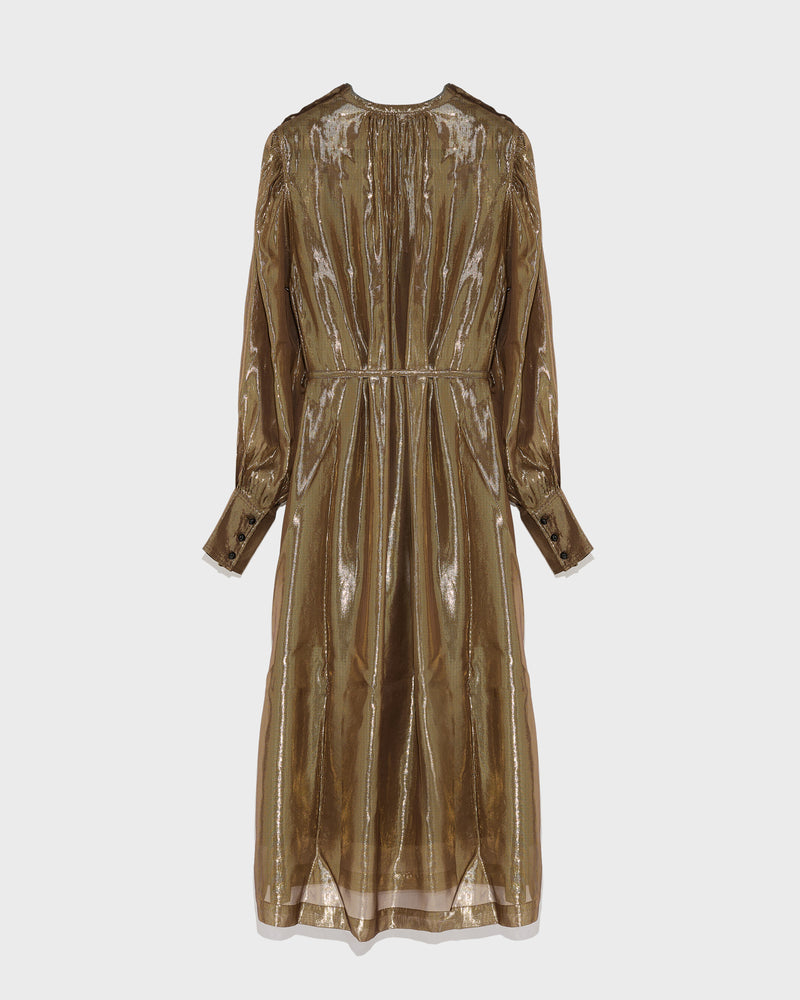 Robe mi-longue en tissu lamé-Yves Salomon - Soldes d'hiver - Winter Sale