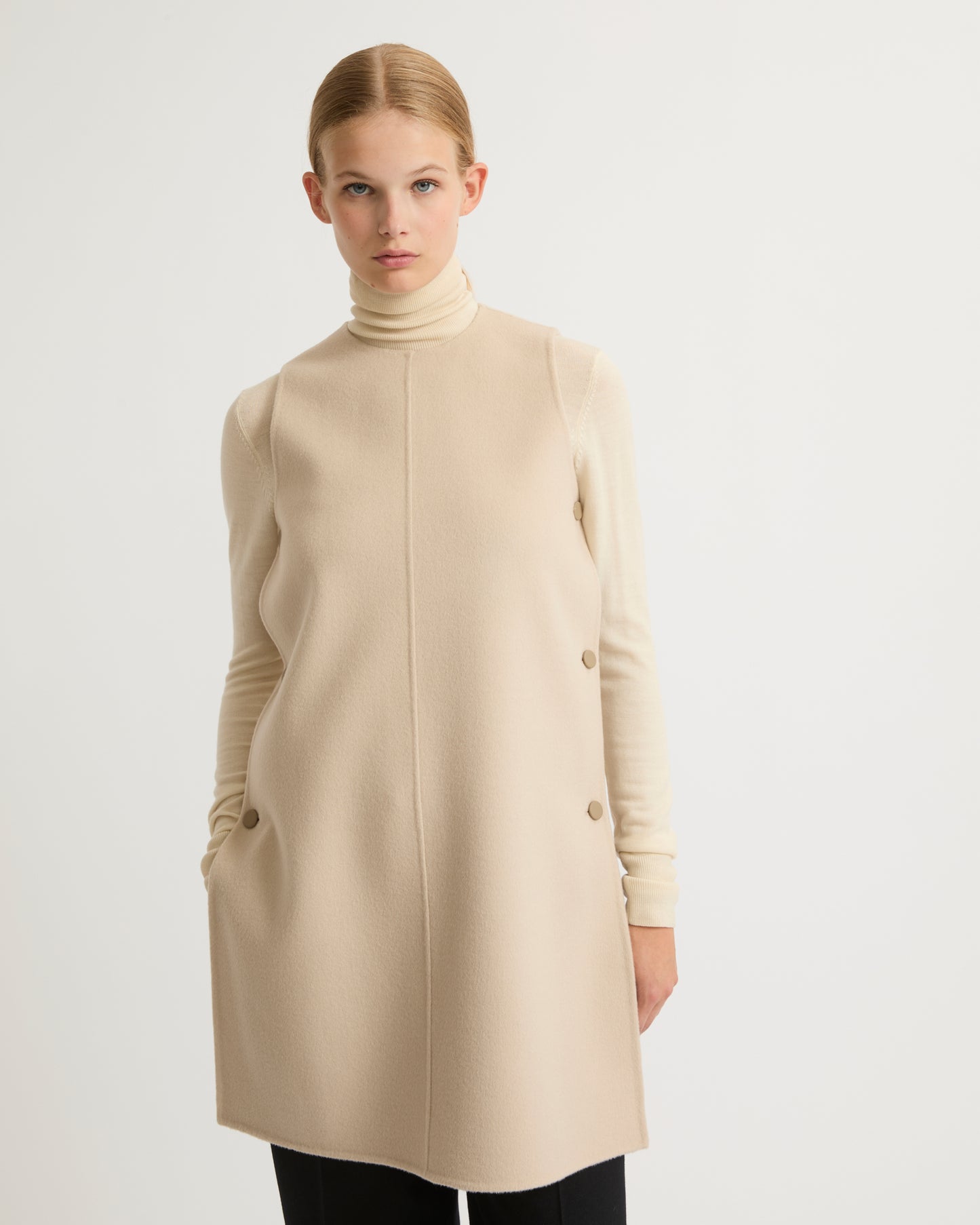 Robe courte en lainage cachemire double-face-Yves Salomon - Soldes d'hiver - Winter Sale