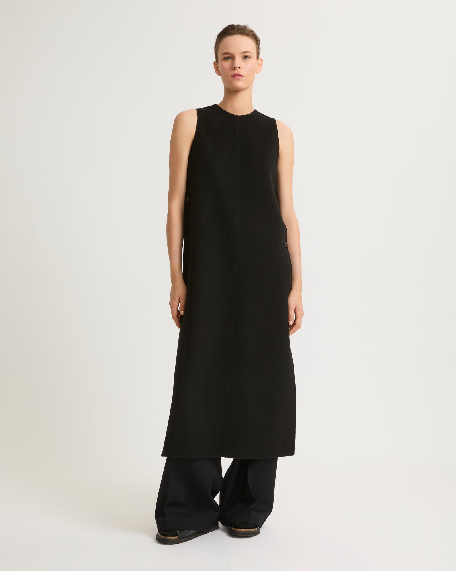 Robe longue en lainage cachemire double-face-Yves Salomon - Soldes d'hiver - Winter Sale