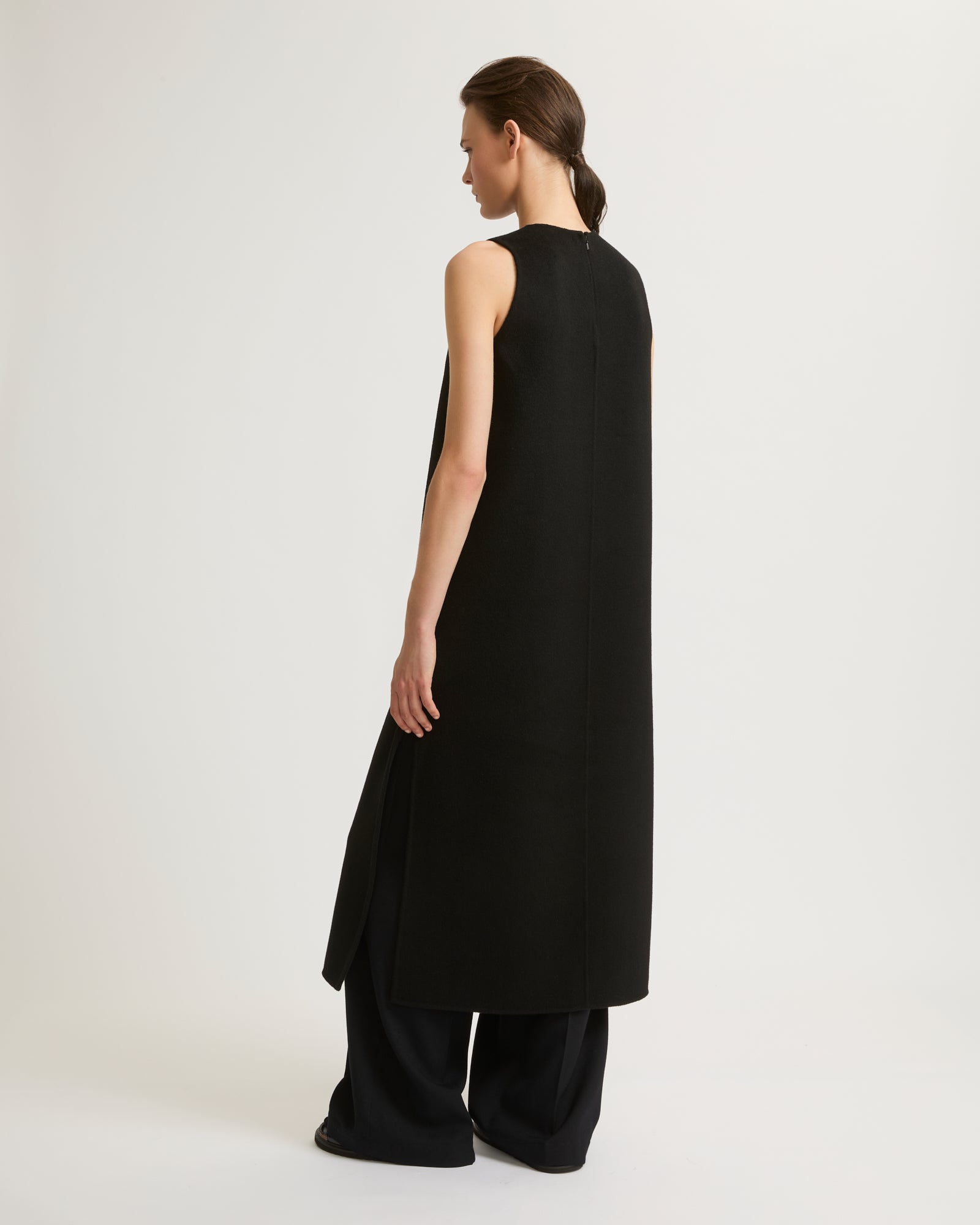 Robe longue en lainage cachemire double-face-Yves Salomon - Soldes d'hiver - Winter Sale