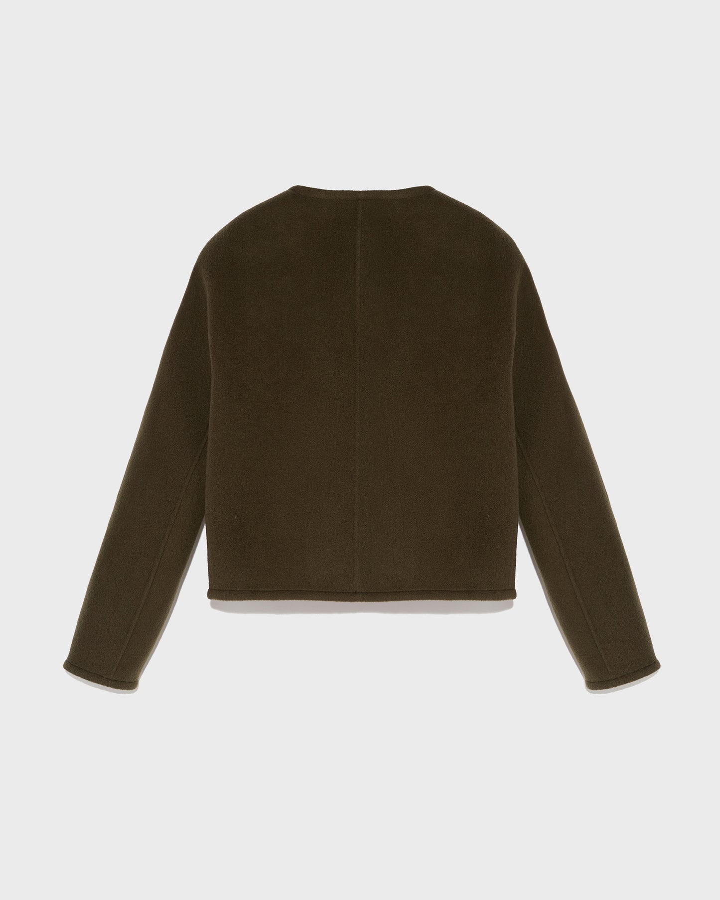 Veste avec col rond en cachemire mélangé double-face