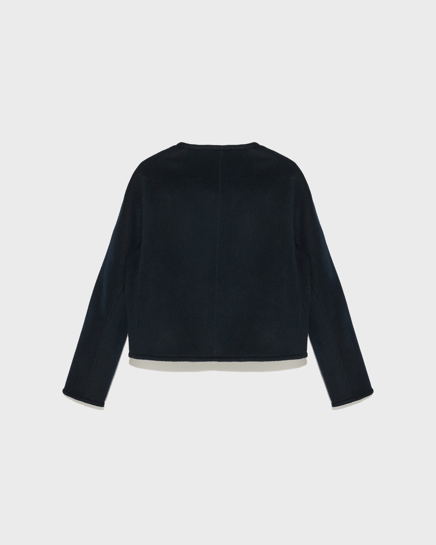 Veste avec col rond en cachemire mélangé double-face