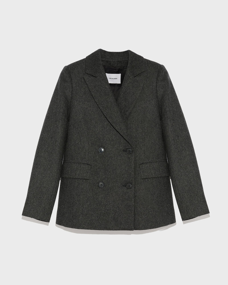 Veste tailleur en flanelle-Yves Salomon - Soldes d'hiver - Winter Sale