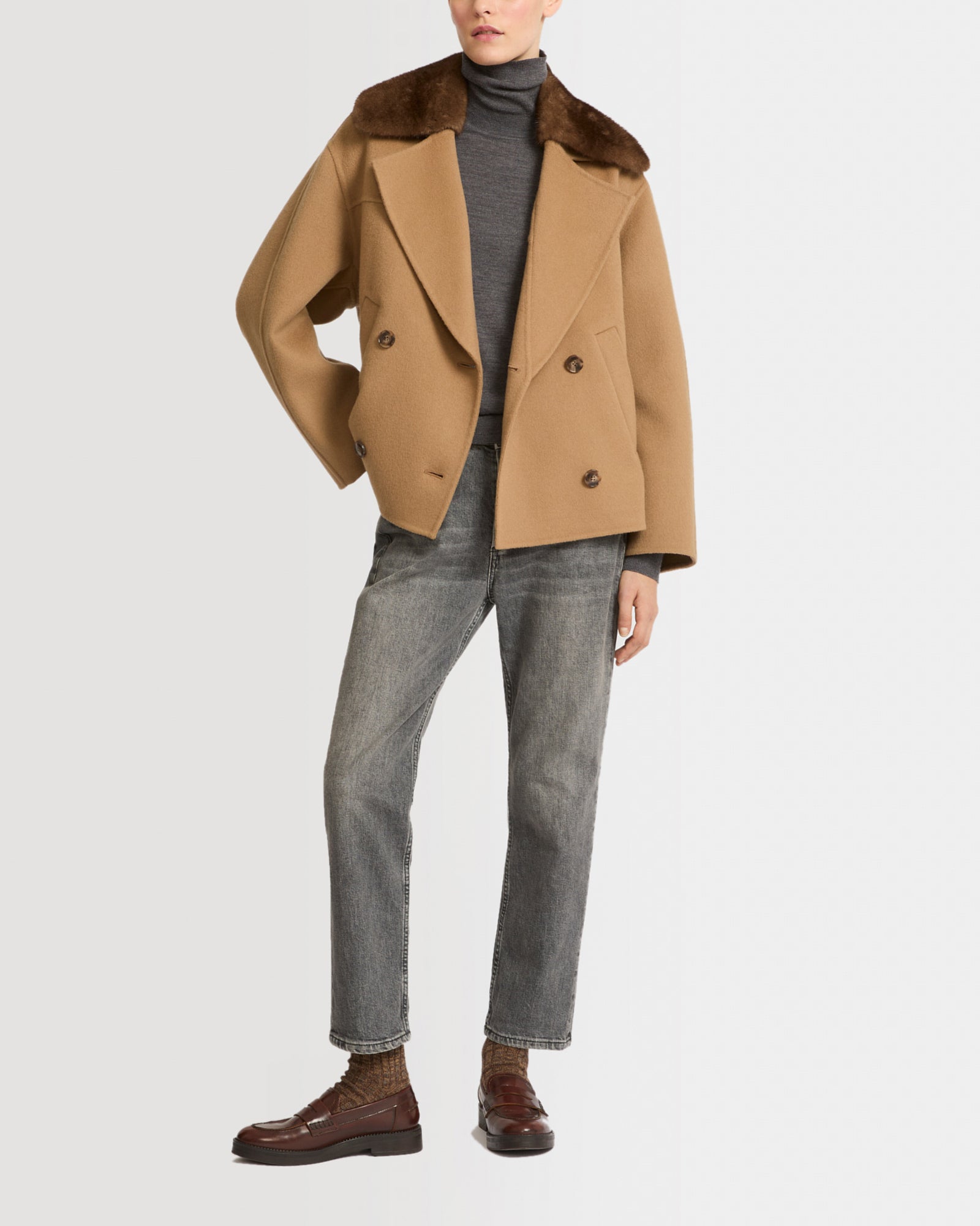 ジャケット・アウター Blanc YM Wool Pile Oversize Single Coat Blanc YM Wool Pile Oversize Single Coat