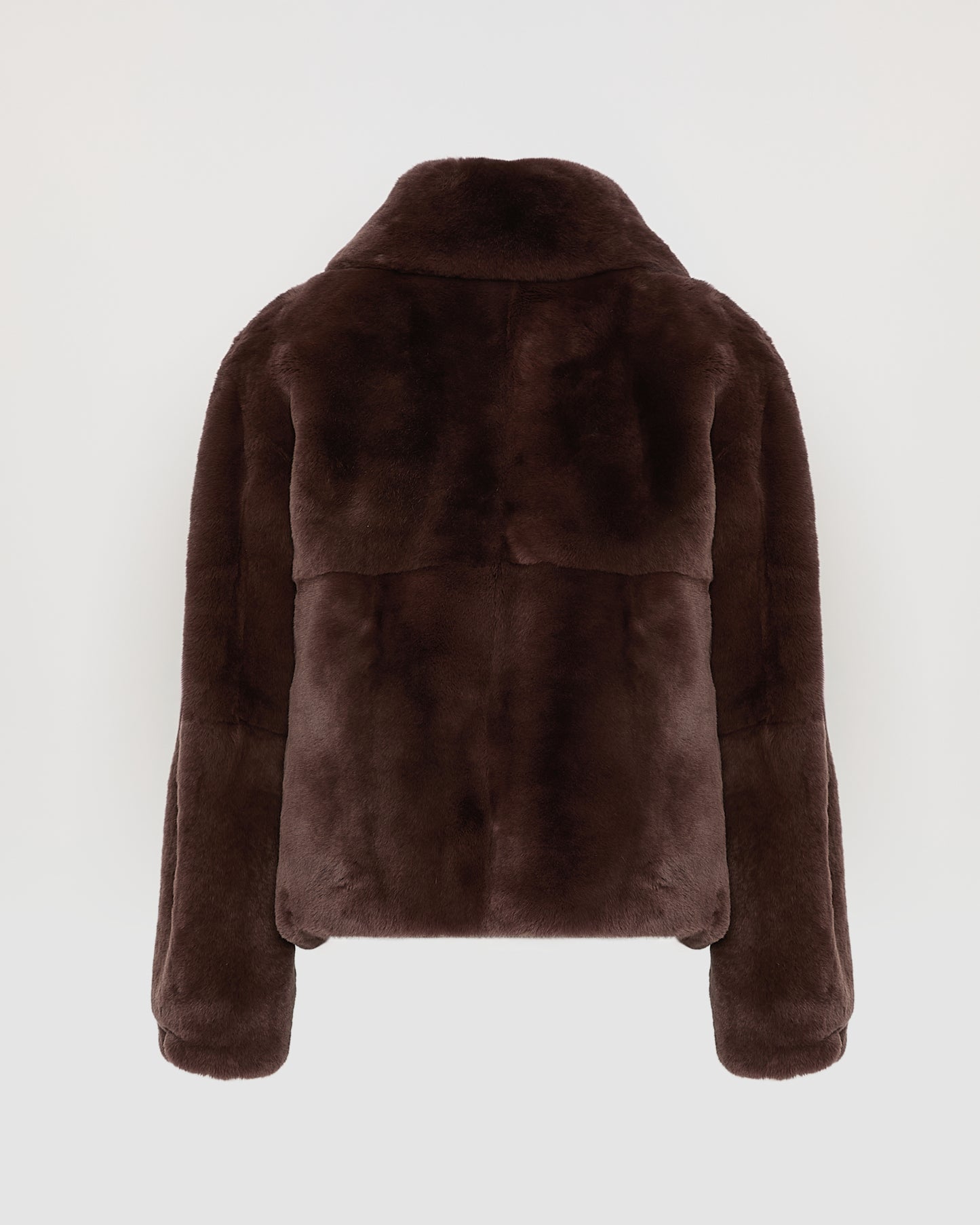 Veste droite en fourrure de lapin rex