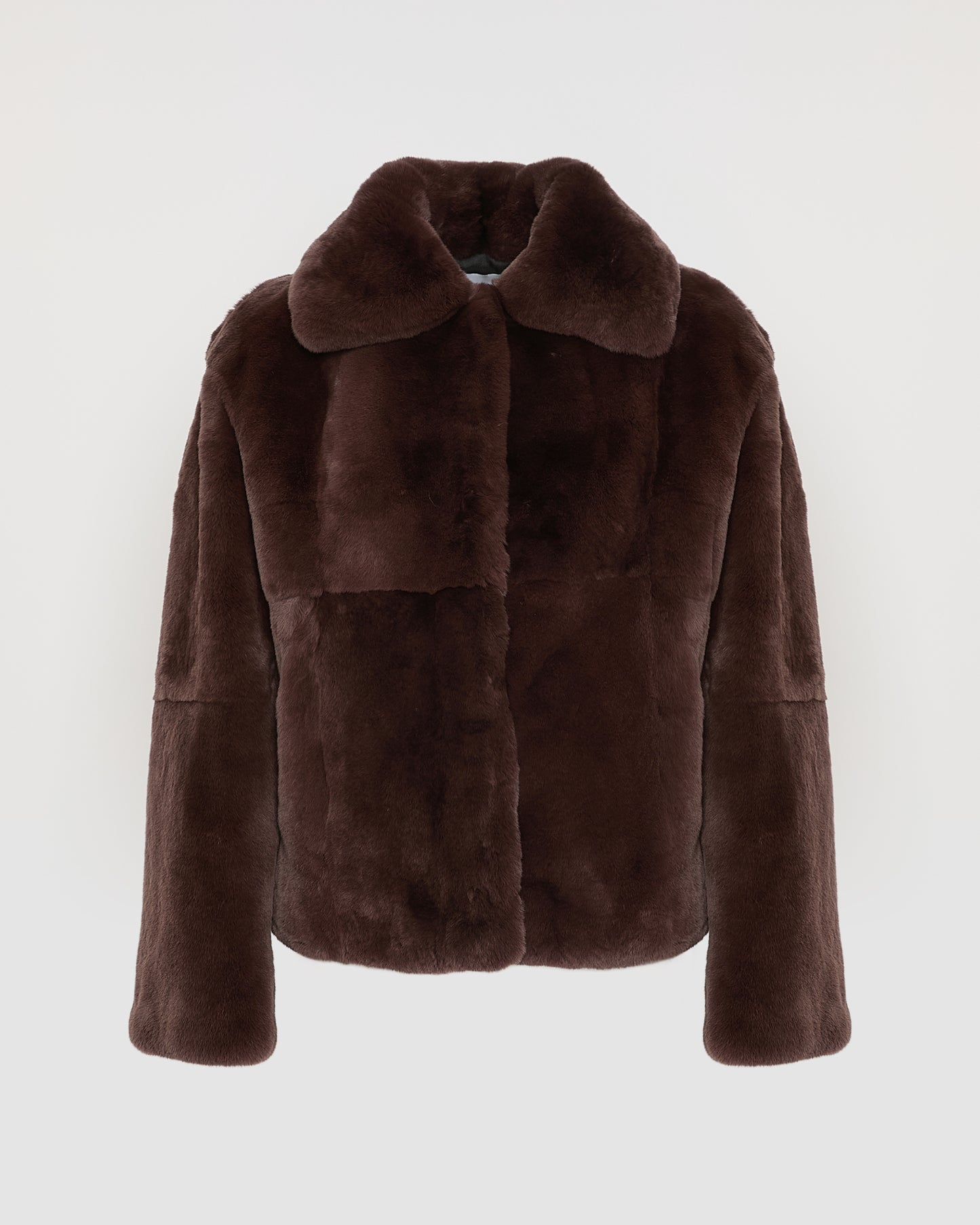 Veste droite en fourrure de lapin rex