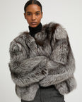 Veste droite en fourrure de renard
