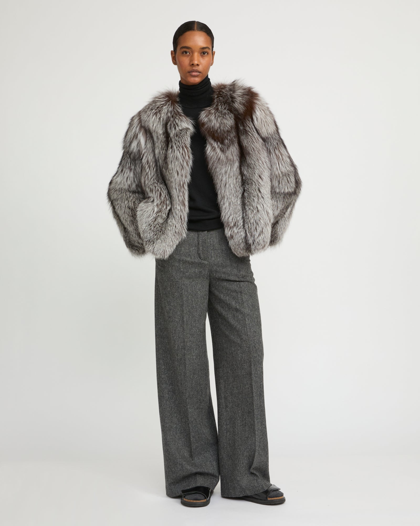 Straight fox fur jacket – Yves Salomon