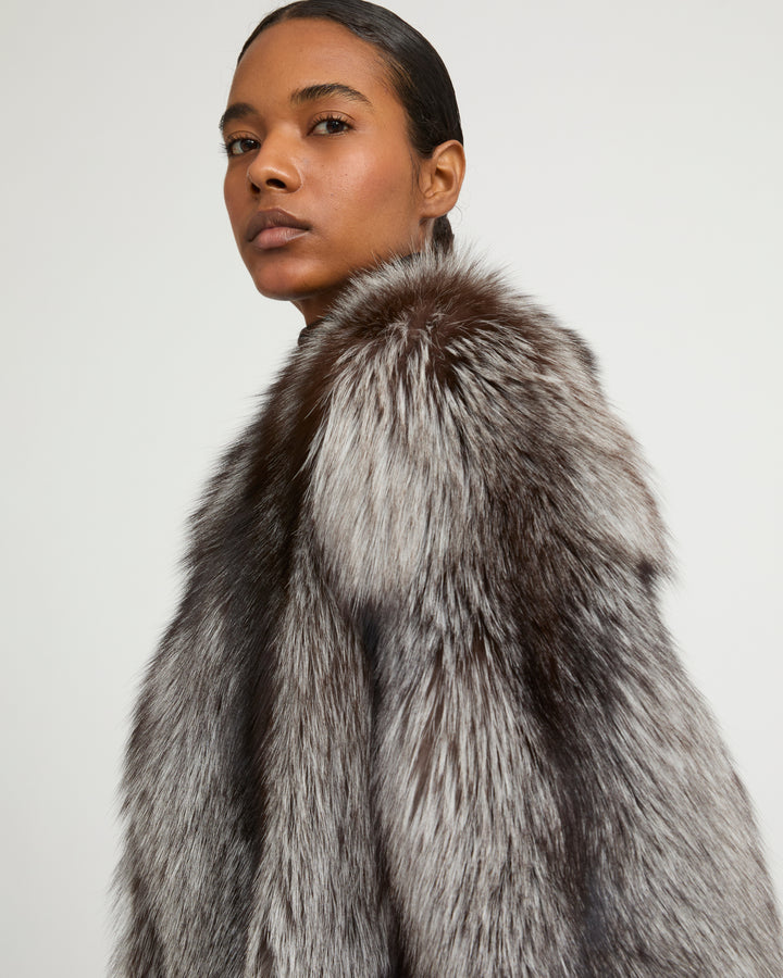 Straight fox fur jacket